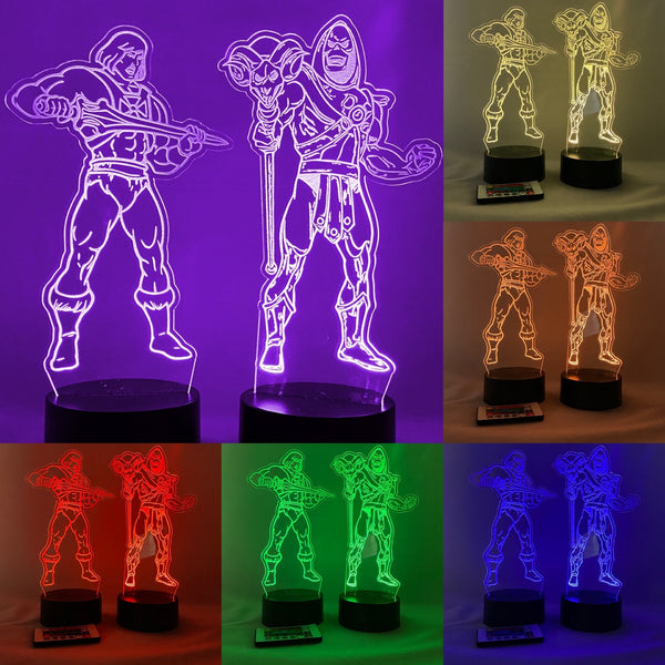 Masters of the Universe He-Man/Skelator Combo 16 Color Night Light w/ Remote
