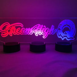 Gamertag Triple Base Personalized 16 Color Night Light w/ Remote