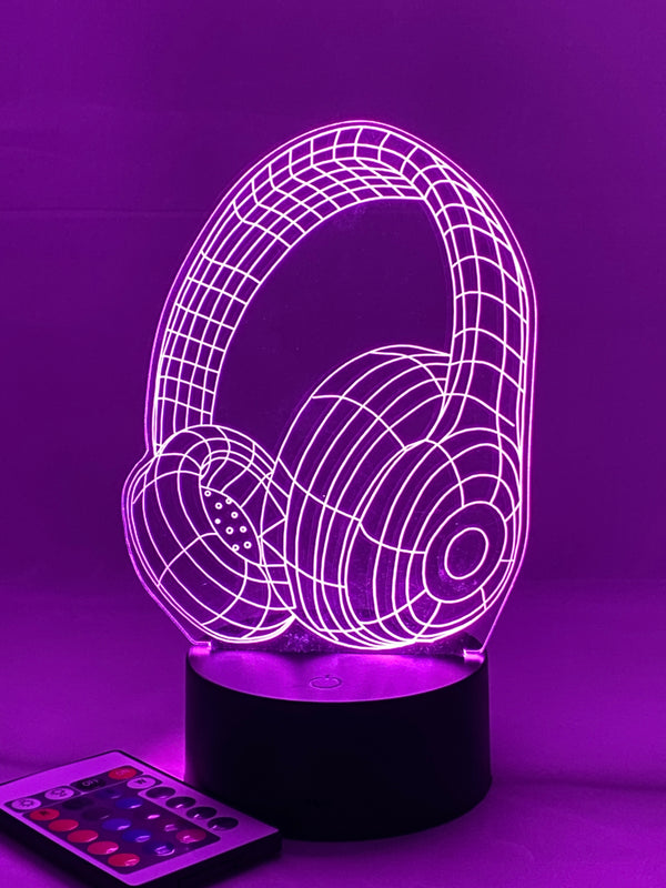 Gamer / DJ Headphones 16 Color Night Light w/ Remote