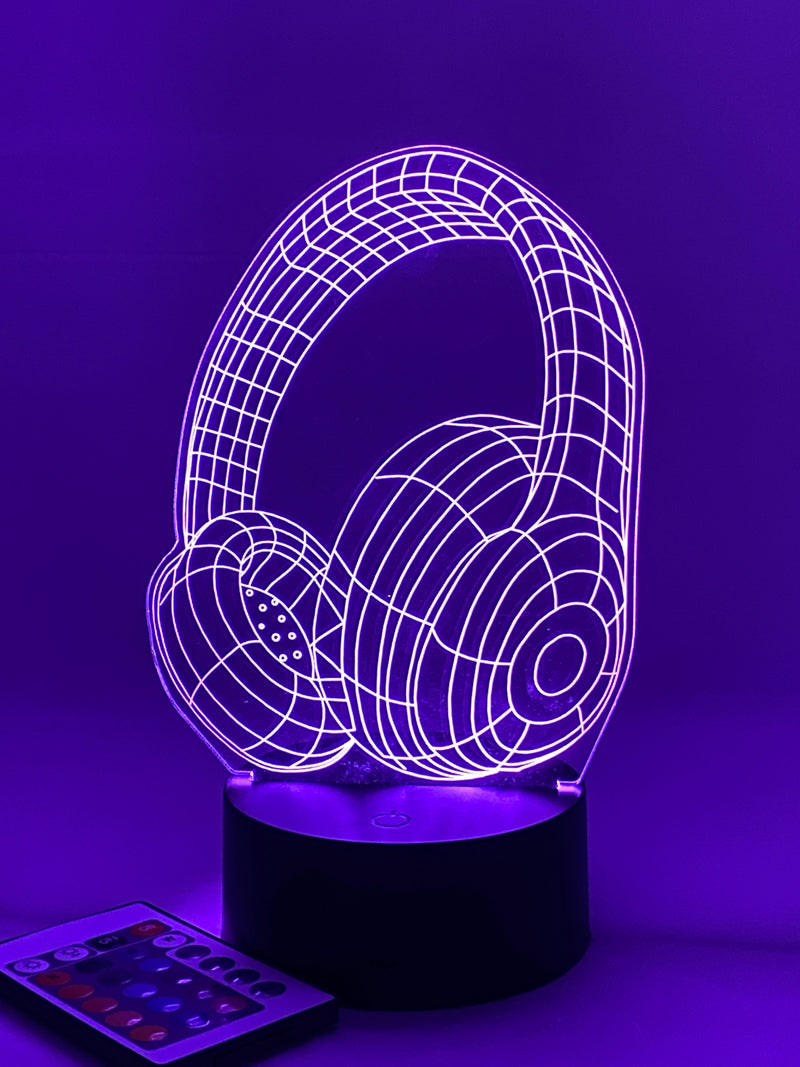 Gamer / DJ Headphones 16 Color Night Light w/ Remote