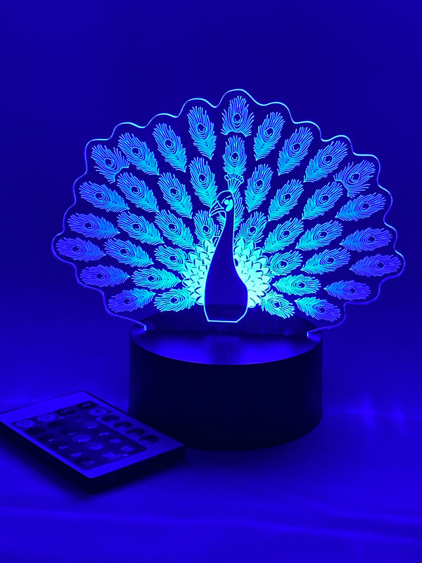 Peacock 16 Color Night Light w/ Remote