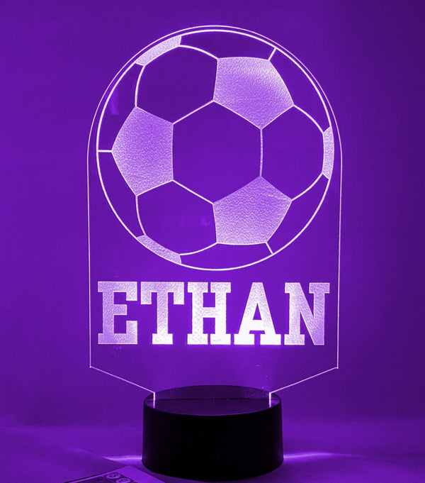 Soccer Personalized 16 Color Night Light w/ Remote