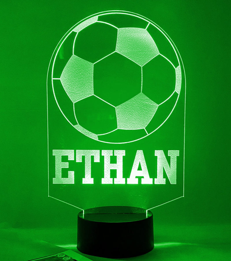 Soccer Personalized 16 Color Night Light w/ Remote