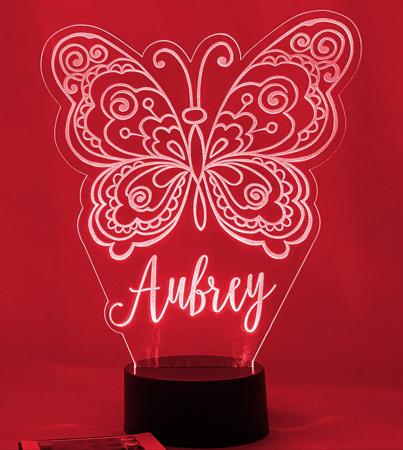Butterfly Personalized 16 Color Night Light w/ Remote