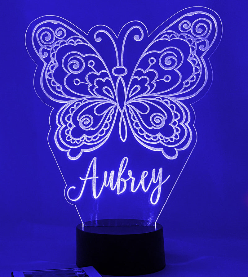 Butterfly Personalized 16 Color Night Light w/ Remote