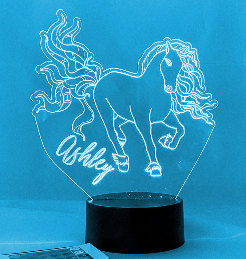 Horse Galloping Personalized 16 Color Night Light w/ Remote