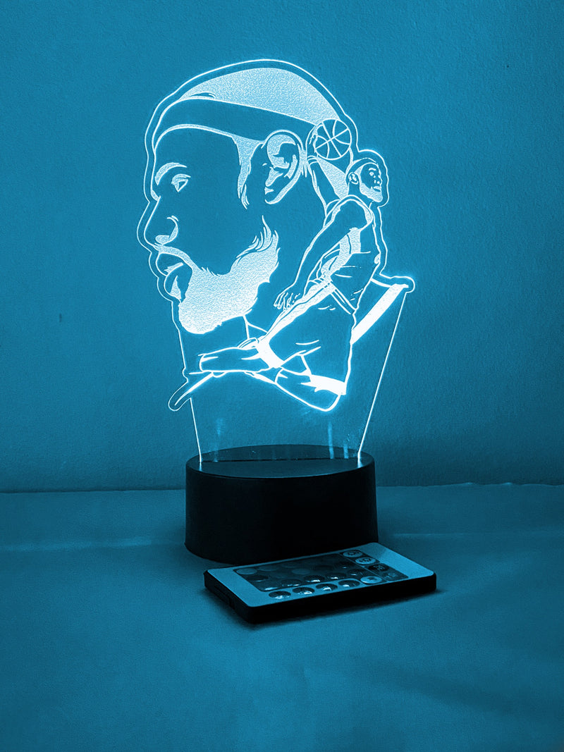 LeBron James Artistic Face and Dunk 16 Color Night Light w/ Remote