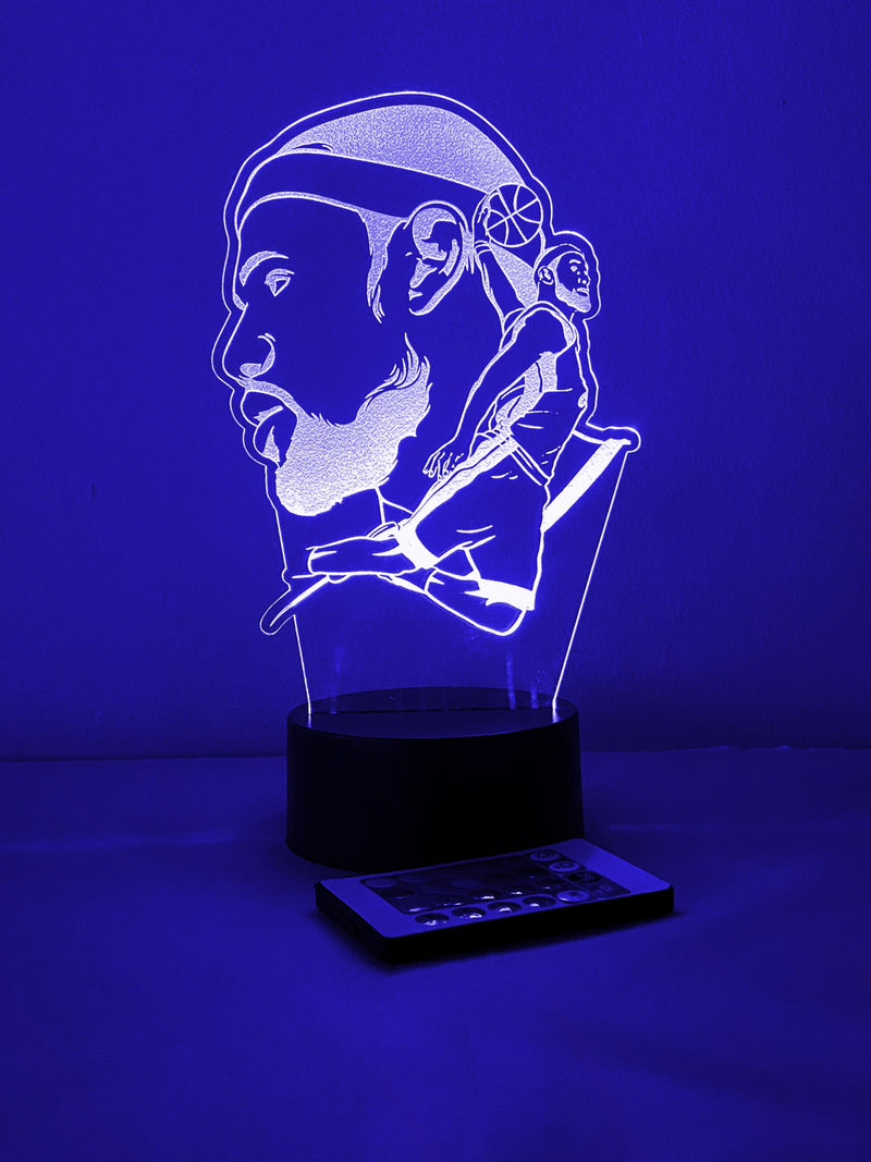 LeBron James Artistic Face and Dunk 16 Color Night Light w/ Remote