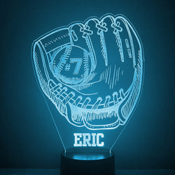 Baseball Glove Personalized 16 Color Night Light w/ Remote