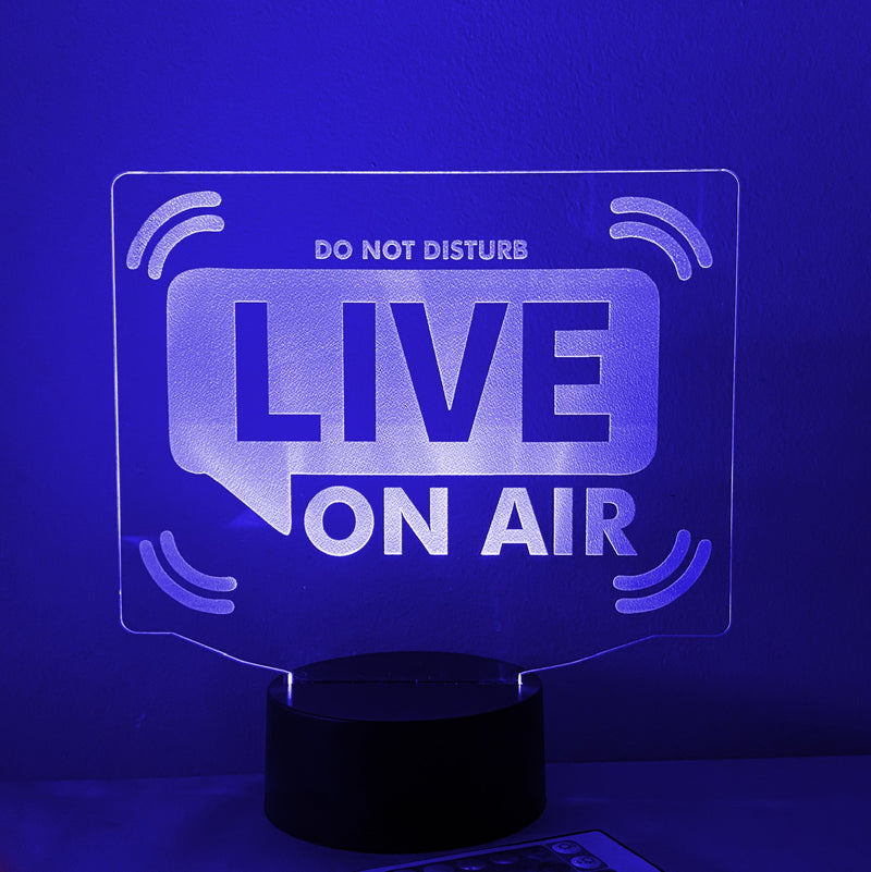 Live on Air Sign 16 Color Night Light w/ Remote