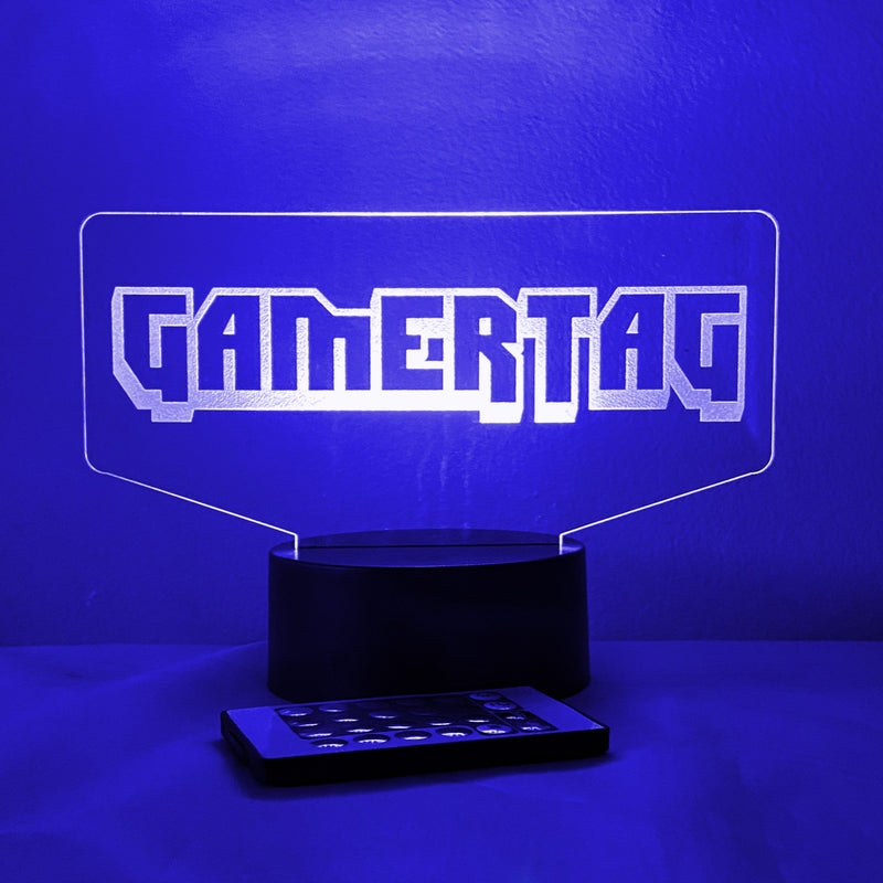 Gamertag Single Base Personalized 16 Color Night Light w/ Remote