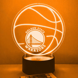 Golden State Warriors Basketball Personalized Ball 16 Color Night Light w/ Remote