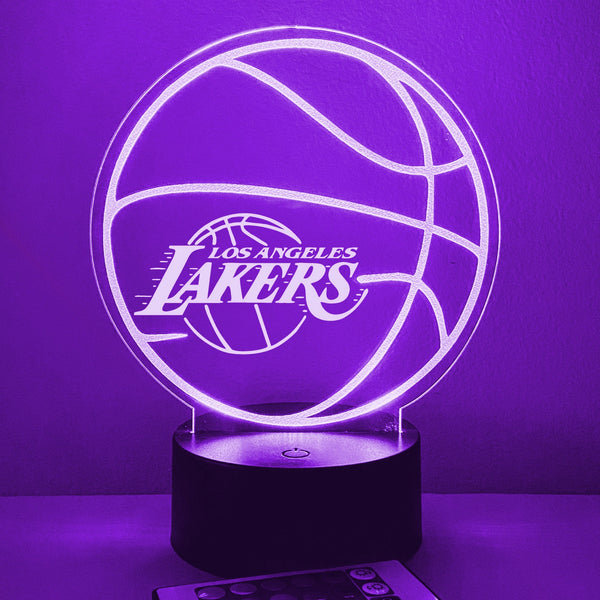 Los Angeles Lakers Basketball Personalized Ball 16 Color Night Light w/ Remote