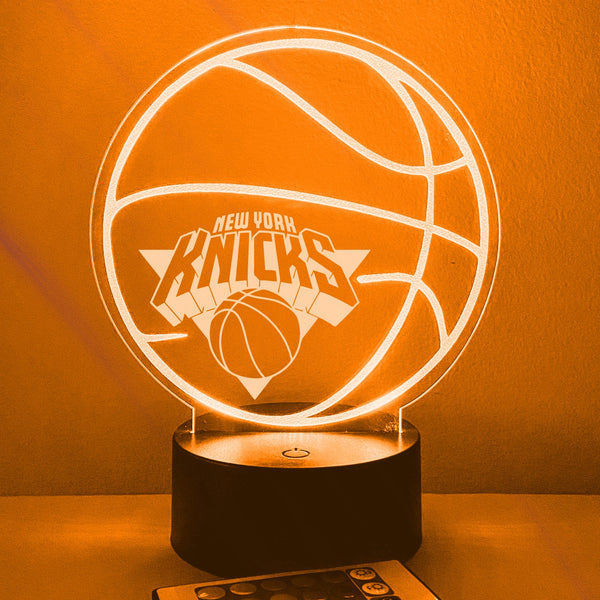 NY Knicks Basketball Personalized Ball 16 Color Night Light w/ Remote