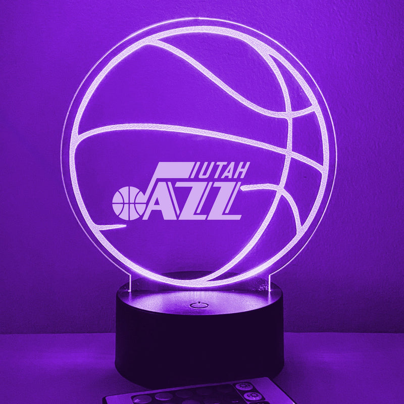 Utah Jazz Basketball Personalized Ball 16 Color Night Light w/ Remote