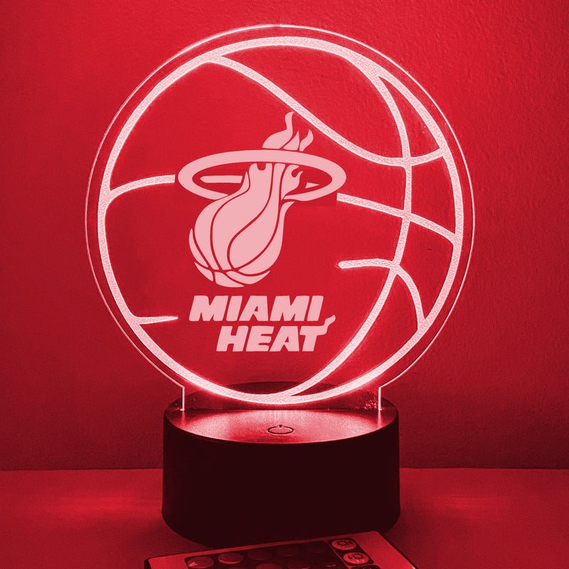 Miami Heat Basketball Personalized Ball 16 Color Night Light w/ Remote