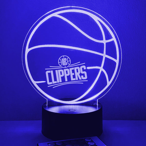Los Angeles Clippers Personalized Basketball 16 Color Night Light w/ Remote