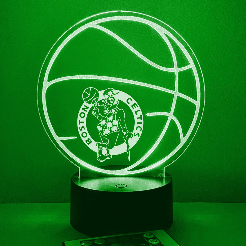 Boston Celtics Basketball Personalized Ball 16 Color Night Light w/ Remote