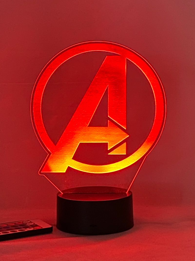 Comic Book Super Hero Avengers Logo 16 Color Night Light w/ Remote