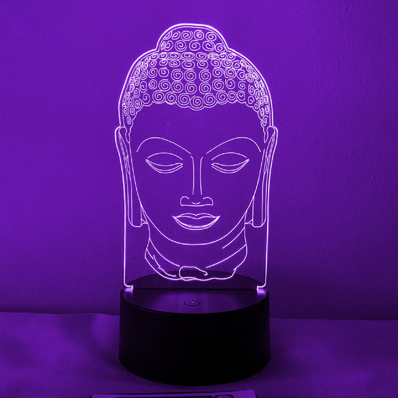 Spiritual Meditation Buddha Head 16 Color Night Light w/ Remote