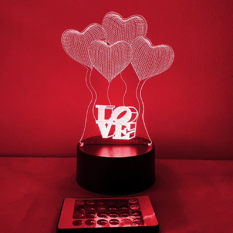 NYC LOVE Design w/ Heart Balloons 16 Color led Night Light w/ remote