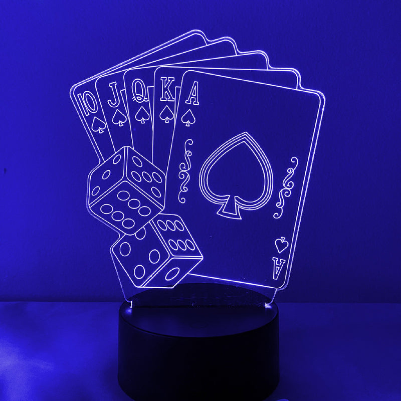 Deck of Cards & Dice 16 Color Night Light w/ Remote