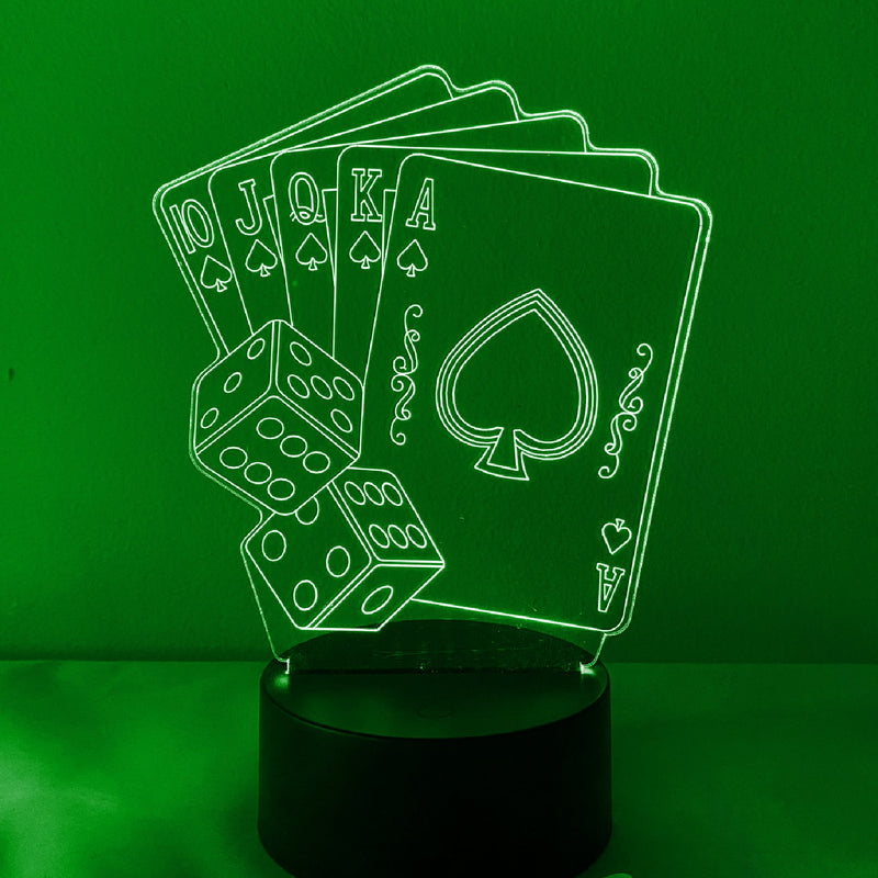 Deck of Cards & Dice 16 Color Night Light w/ Remote