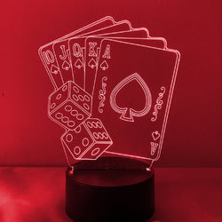 Deck of Cards and Dice 16 Led Night Light w/ Remote