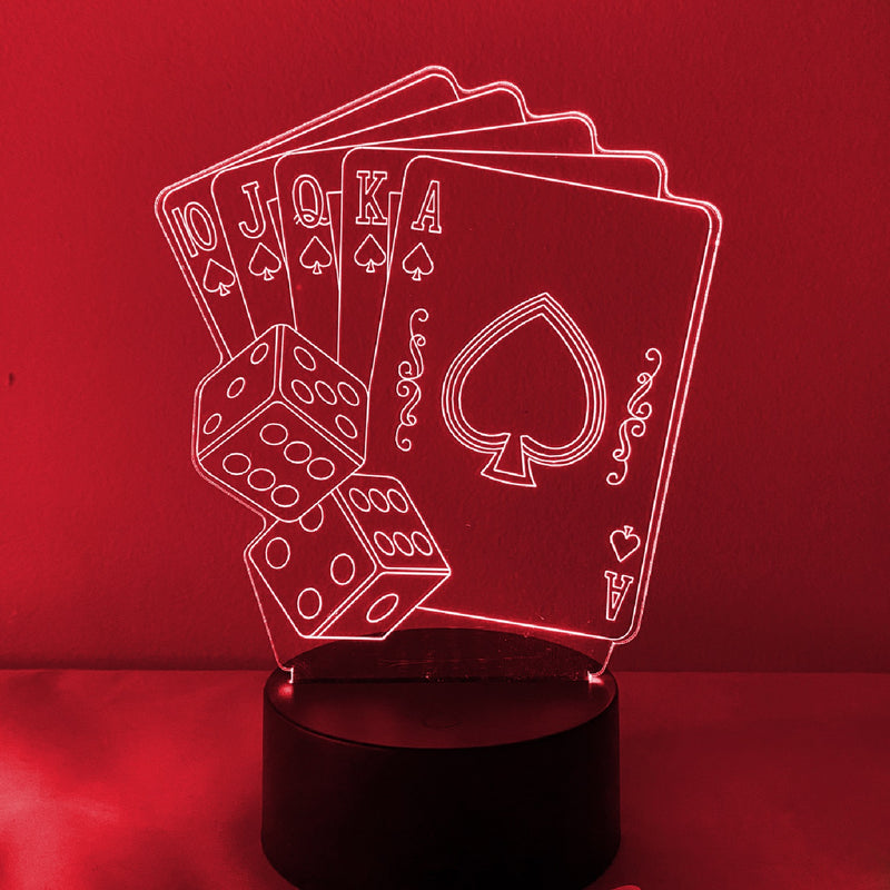 Deck of Cards and Dice 16 Led Night Light w/ Remote