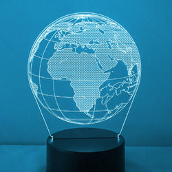 earth globe 16 color led night light w/ remote
