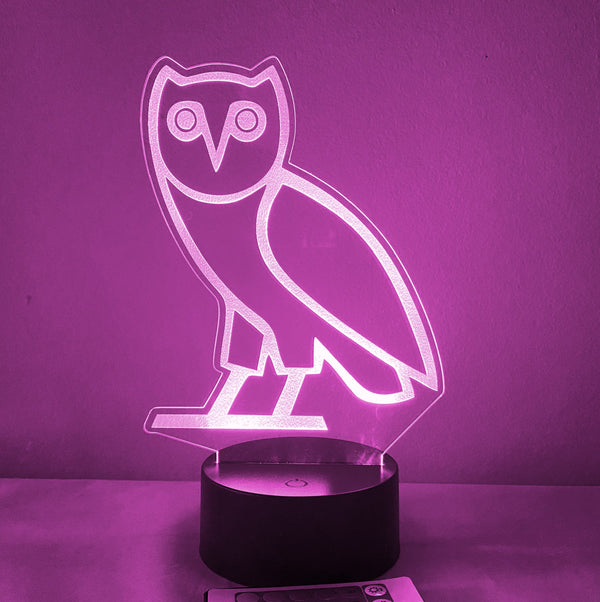 drake ovo owl 16 color led night light w/ remote