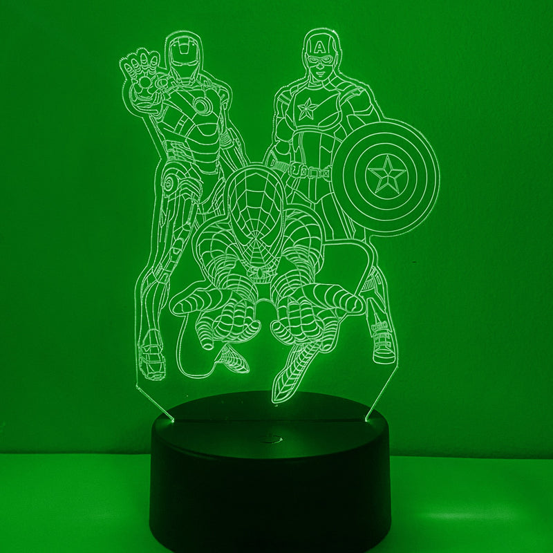 Comic Book Super Hero Avengers 16 Color Night Light w/ Remote