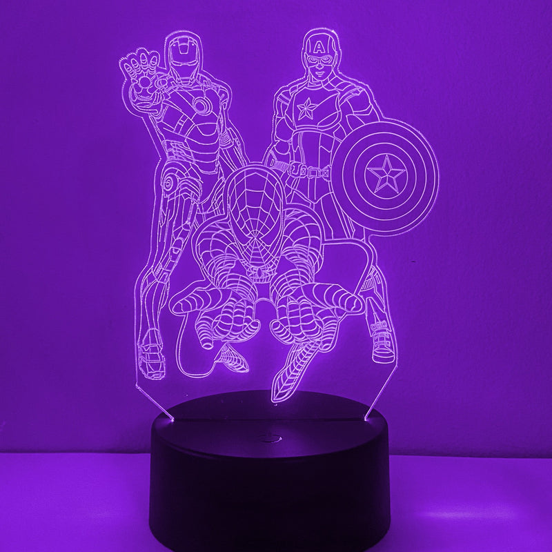 Comic Book Super Hero Avengers 16 Color Night Light w/ Remote