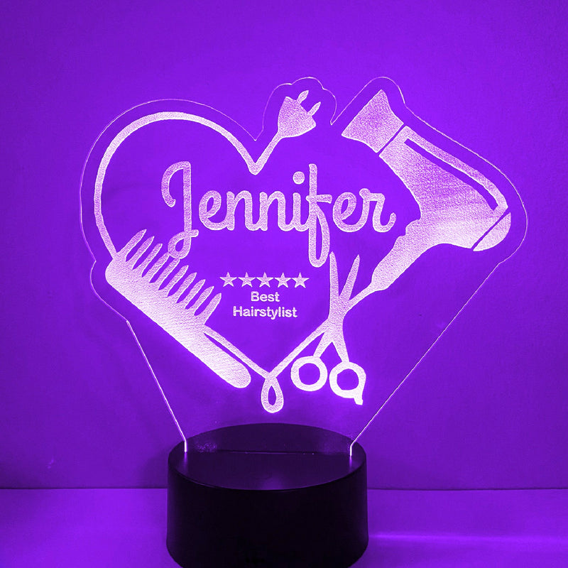 Hair Salon/Beauty Parlor Personalized 16 Color Night Light w/ Remote