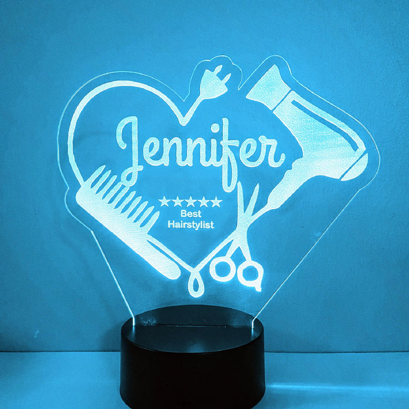 Hair Salon/Beauty Parlor Personalized 16 Color Night Light w/ Remote