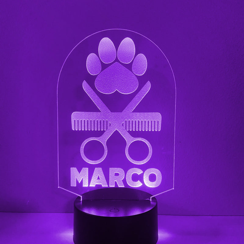 Dog Groomer Personalized 16 Color Night Light w/ Remote