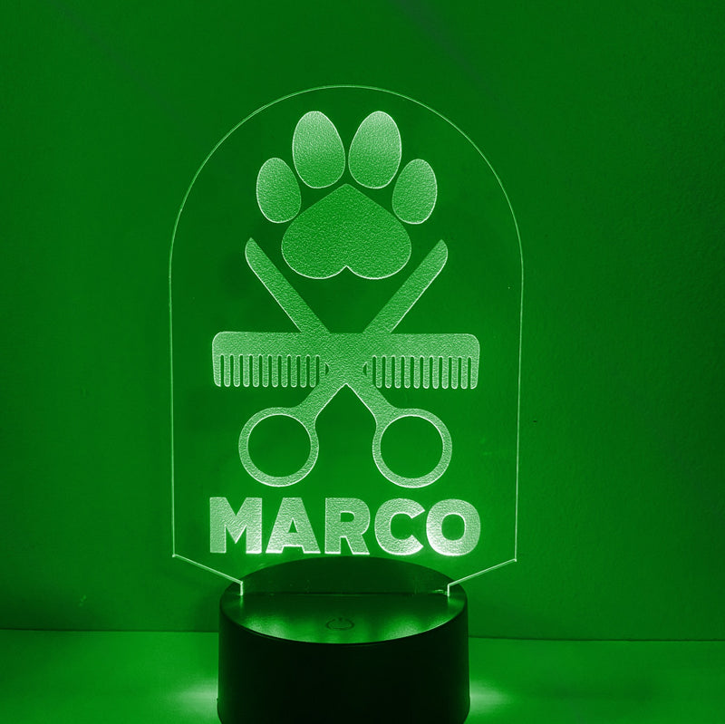 Dog Groomer Personalized 16 Color Night Light w/ Remote