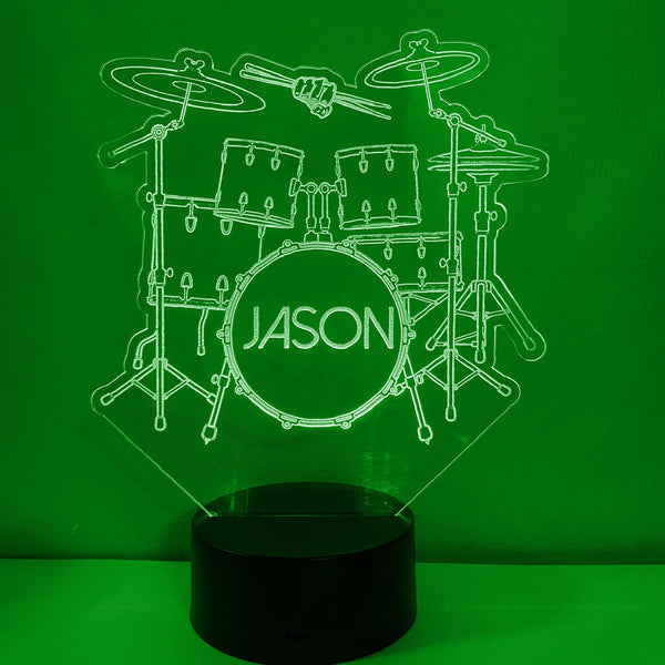 Drum Set Personalized 16 Color Night Light w/ Remote