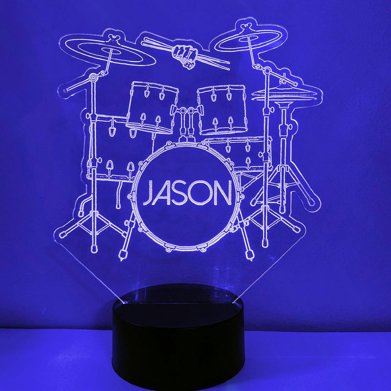 Drum Set Personalized 16 Color Night Light w/ Remote