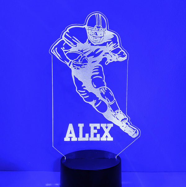 Football Player Personalized 16 Color Night Light 