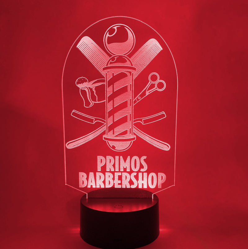 Barber Shop Personalized 16 Color Night Light w/ Remote