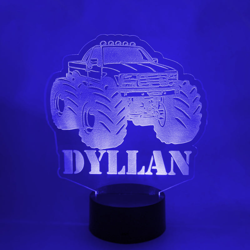 Personalized Monster Truck16 Color Night Light w/ Remote