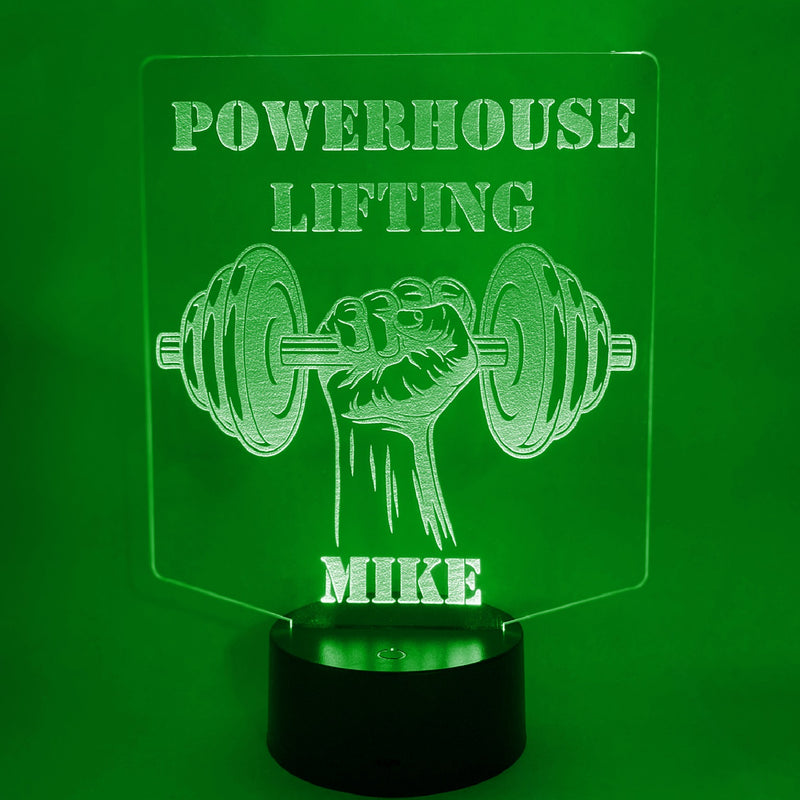 Weight Lifting/Body Building Gym Personalized 16 Color Night Light w/ Remote