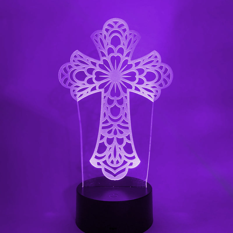 Religious Cross 16 Color Night Light  