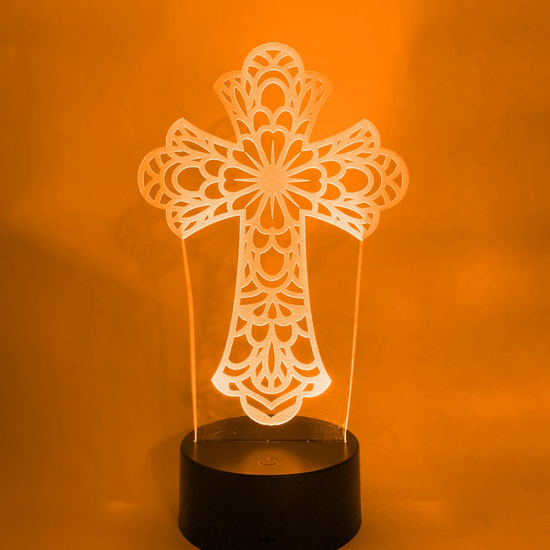 Religious Cross 16 Color Night Light w/ Remote