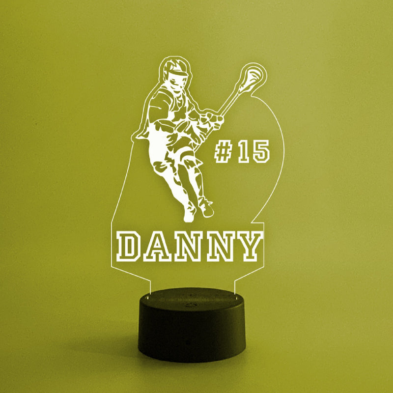 Lacrosse Player Personalized 16 Color Night Light w/ Remote